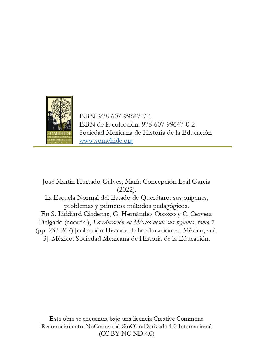 La Escuela Normal del Estado de Queretaro sus origenes problemas y primeros metodos pedgogicos Capitulo SOMEHIDE 1 page 0001